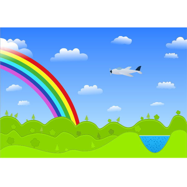 SVG Happy Cheery Landscape