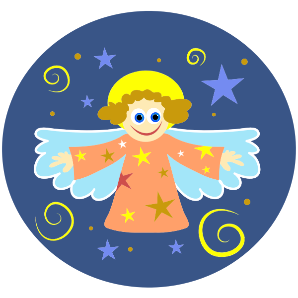SVG Happy Christmas angel