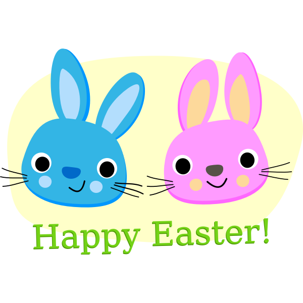 SVG Happy Easter bunnies vector image