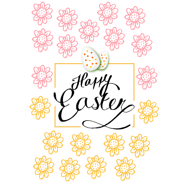 SVG Happy Easter Decorated Background