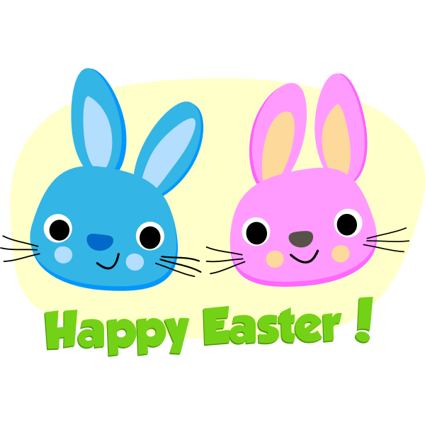 SVG Happy Easter rabbits vector image