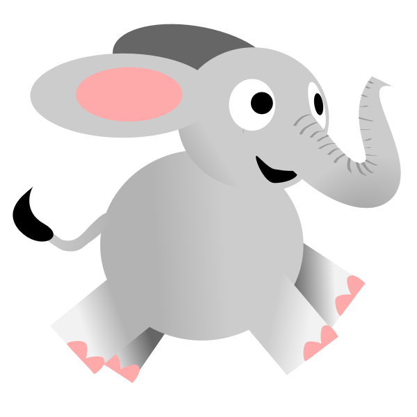SVG happy elephant running