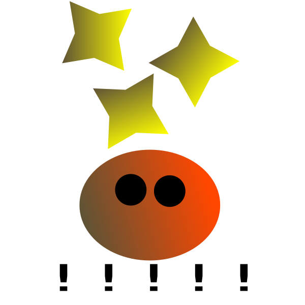 SVG Happy face with stars vector drawing