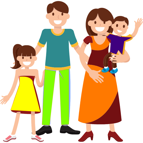 SVG Happy family with kids