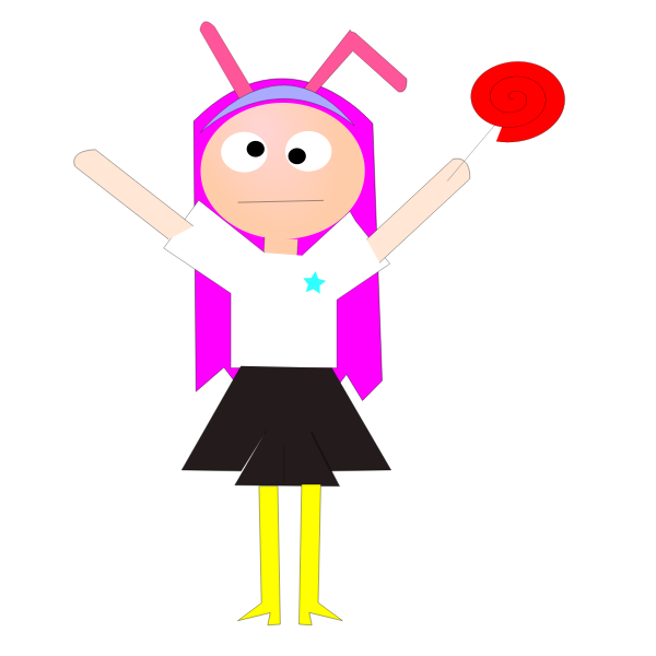 SVG Happy girl cartoon art