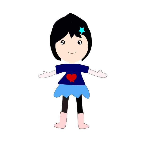 SVG Happy girl illustration
