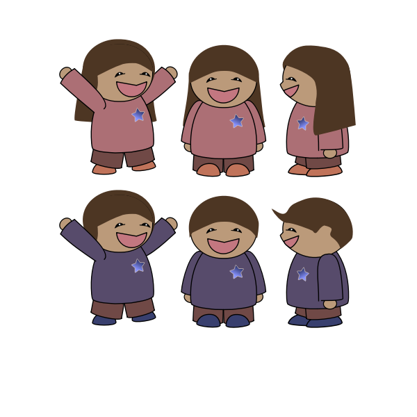 SVG Happy girls and boys