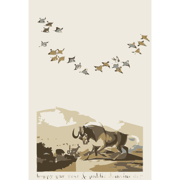 SVG happy gnu year public domains day medium
