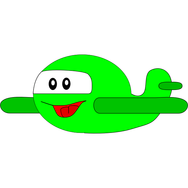 SVG Happy green airplane vector graphics