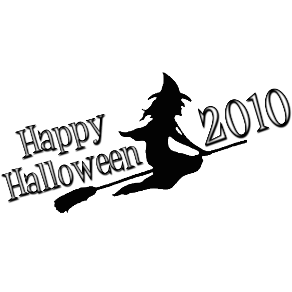 SVG Happy Halloween flying witch vector image