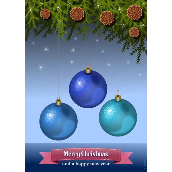 SVG Happy New Year and Merry Christmas banner vector drawing
