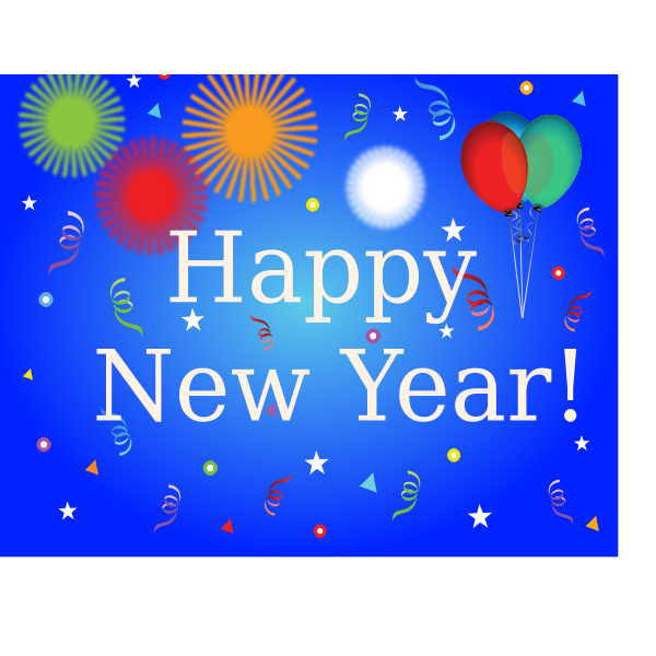 SVG Happy New Year banner with balloons vector image