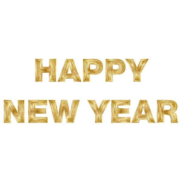 SVG Happy New Year Gold Text
