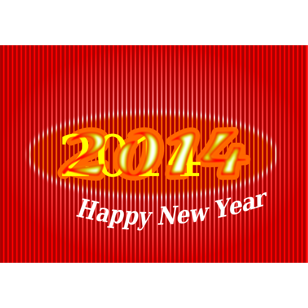 SVG Happy New Year ribbed red sign vector image