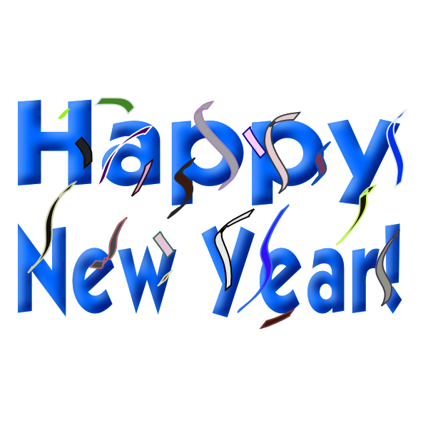SVG Happy New Year sign vector drawing