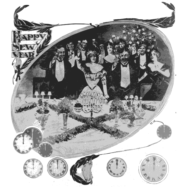 SVG Happy New Year toast vector clip art