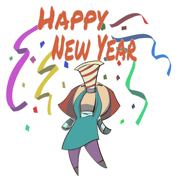 SVG Happy New Year Woman