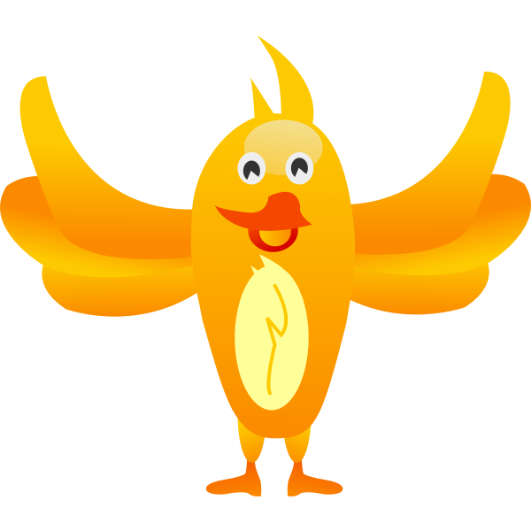 SVG Happy orange bird with wings spread wide vector image