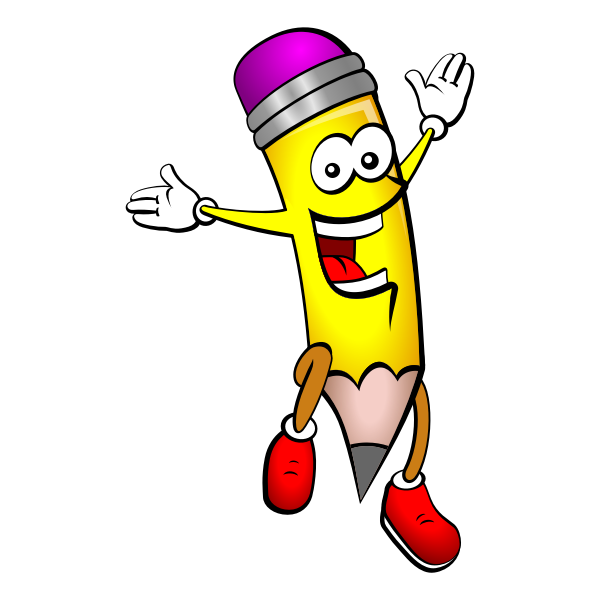 SVG Happy pencil vector image