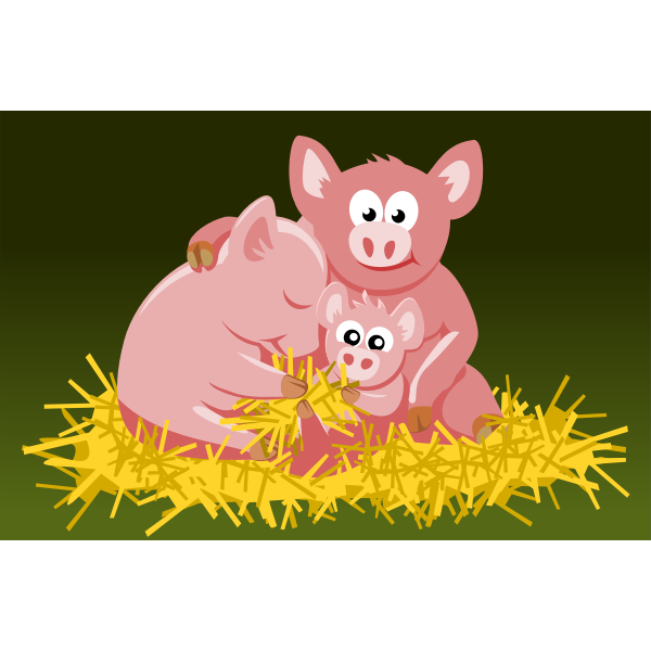 SVG Happy pig family