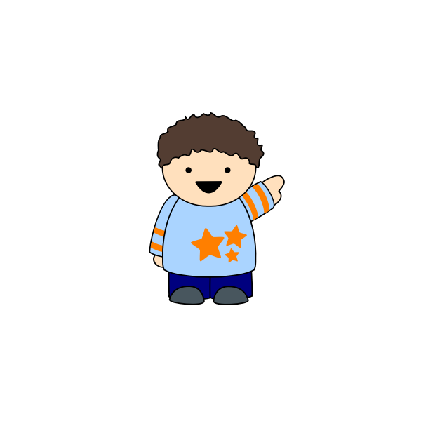 SVG Happy pointing boy