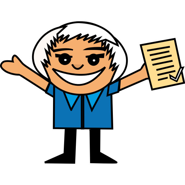 SVG Happy qualified student vector drawing