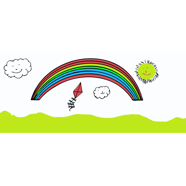 SVG happy rainbow cartoon