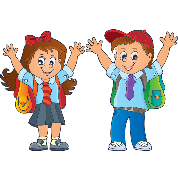 SVG Happy school kids
