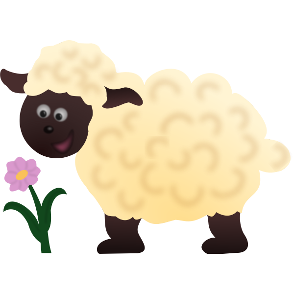 SVG Happy sheep and flower vector image
