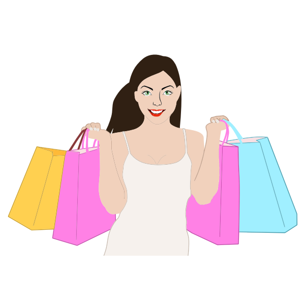 SVG Happy shopping woman