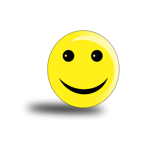 SVG Happy smiley with shadow vector drawing