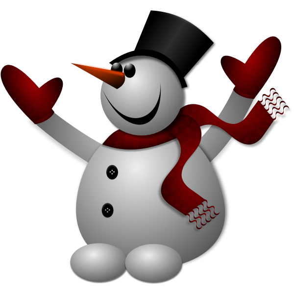 SVG Happy snowman vector drawing