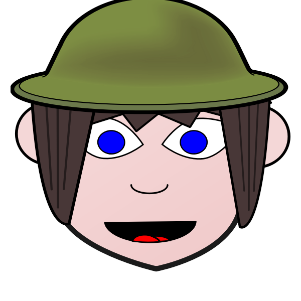SVG Happy soldier girl