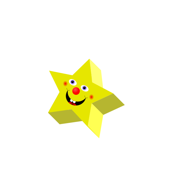 SVG Happy star 3d vector clip art image