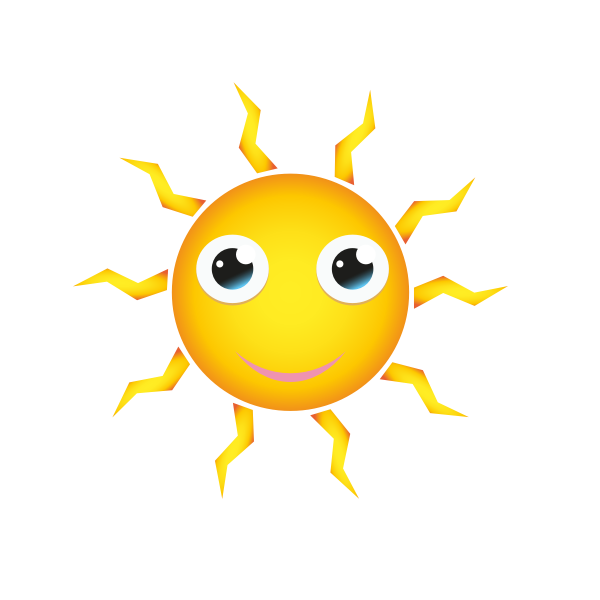 SVG Happy Sun Cartoon Style