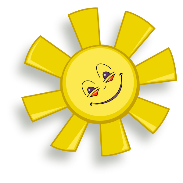 SVG Happy sun vector drawing