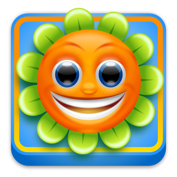 SVG Happy sunflower app icon vector drawing