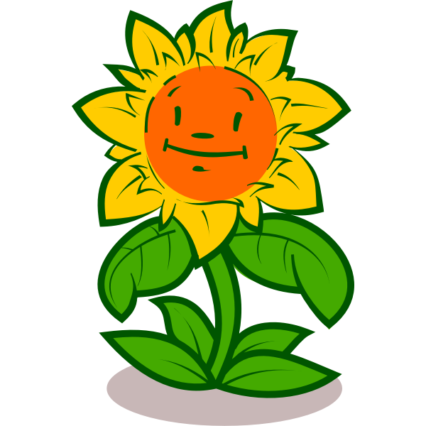 SVG Happy sunflower vector drawing
