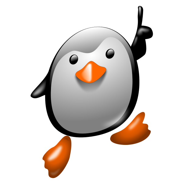 SVG Happy tux color illustration