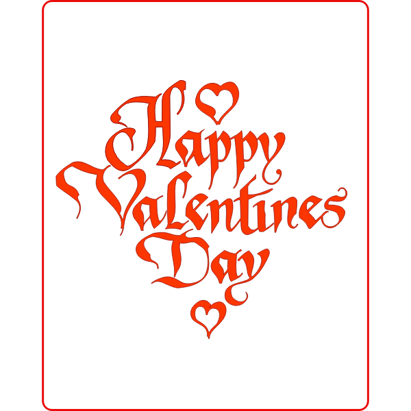 SVG Happy Valentines039s sign in a winding font vector drawing