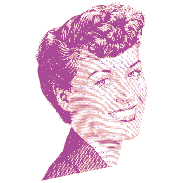 SVG Happy woman vector portrait