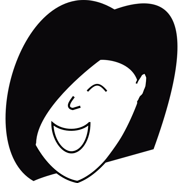 SVG Happy woman with hair over one eye vector illustration
