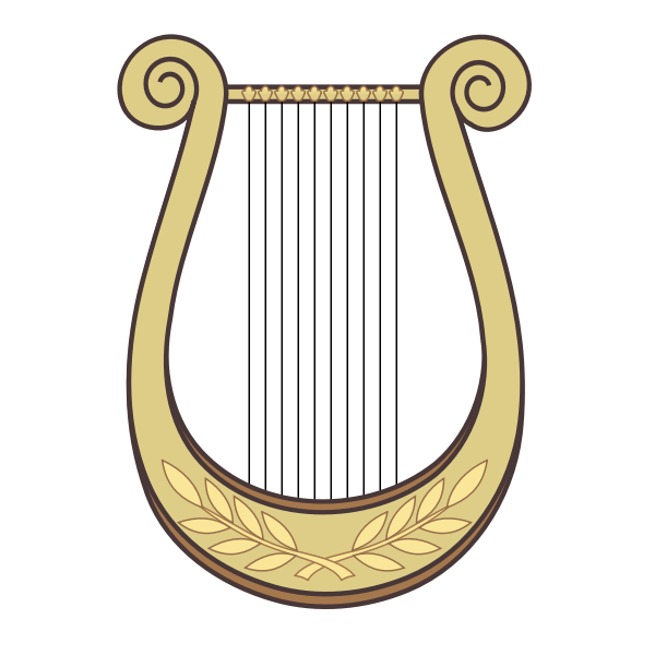 SVG Harp with decoration vector clip art