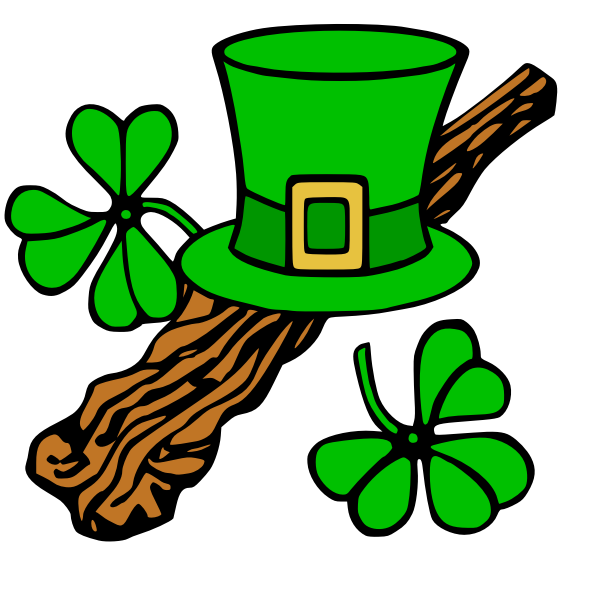 SVG Hat and shillelagh color vector image