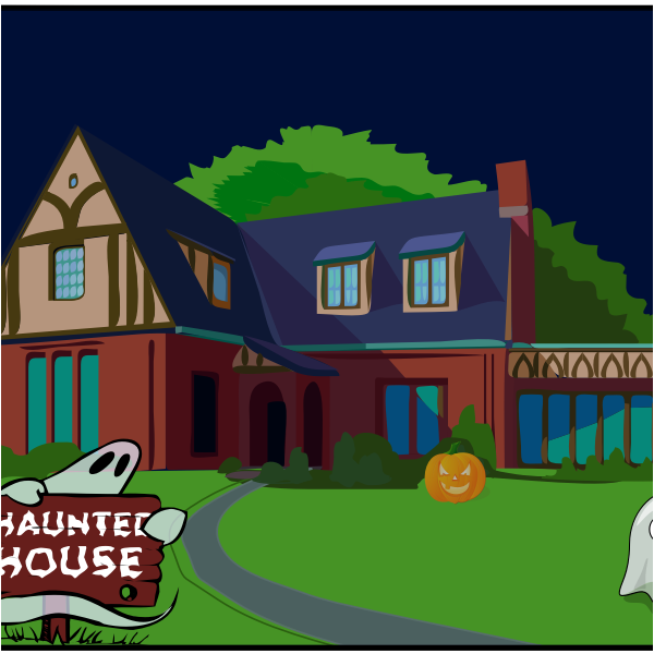 SVG Haunted house vector drawing