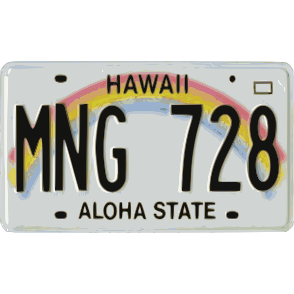 SVG Hawaii license plate