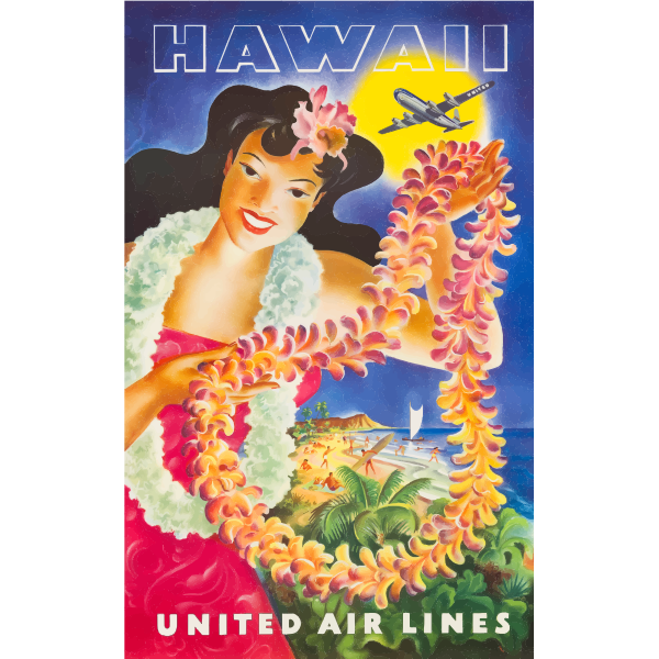 SVG Hawaiian tourism poster