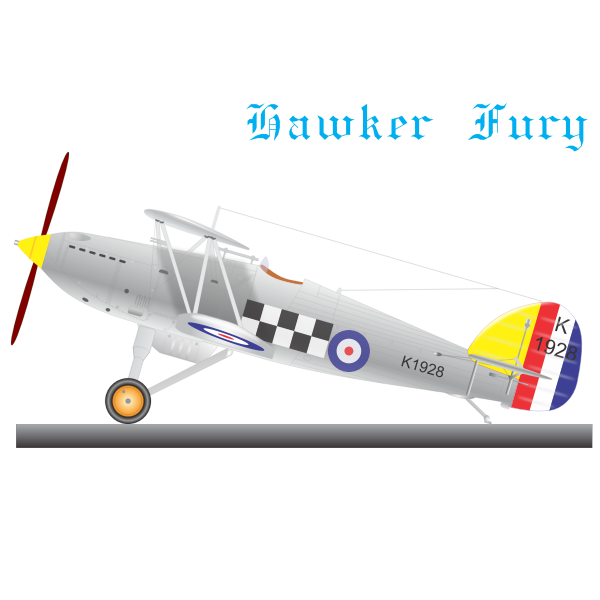 SVG Hawker Fury biplane