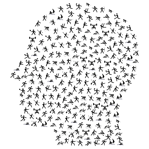 SVG Head made of athletes