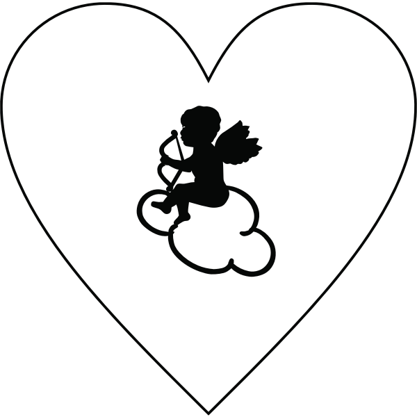 SVG Heart and Cupid silhouette